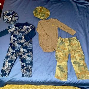 Baby Gap matching sets, boys 18-24 month outfits with matching berets. ADORABLE!